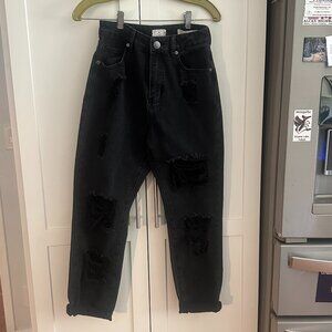 Cotton on, Women's Black Jeans, Size: 4, High 90s (91), Ripped design